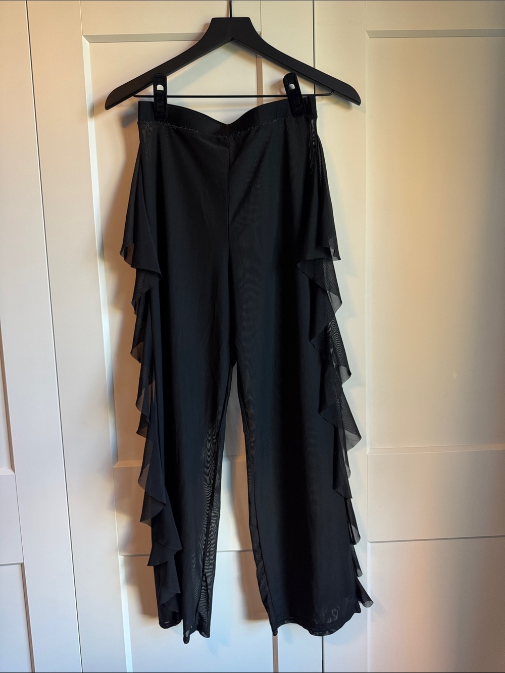 Festive Ruffle Black Mesh Pants / Cover Up 🪩